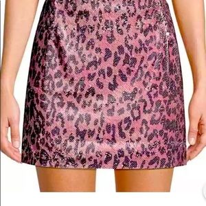 Free people Pink Cheetah Mini Skirt